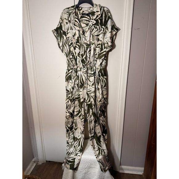 Ralph Lauren Women's Green Palm Leaf Print Jumpsuit Size22W - Picture 8 of 16